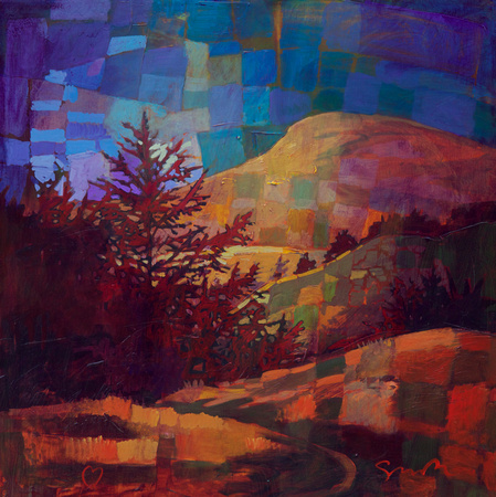 "Valley Way" 36x36 Acrylic On Canvas By Simon Bull